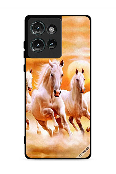 Covernex غطاء حماية لهاتف موتورولا إيدج 50 - خيول تركض