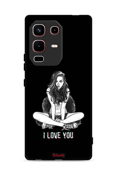Tolwak غطاء حماية لهاتف Infinix Note 50s برسومات "أحبك"