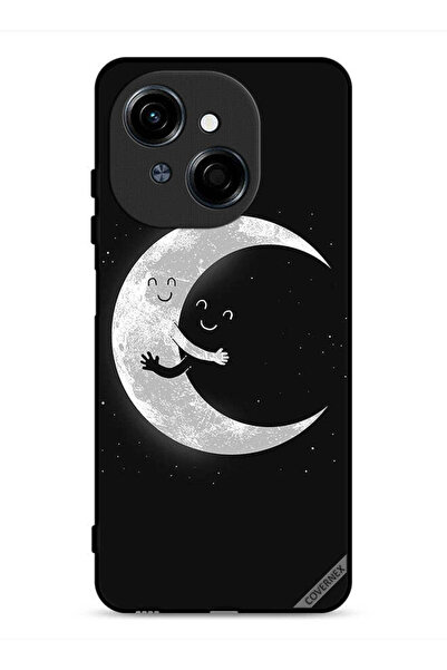 Covernex غطاء حماية لهاتف تكنو سبارك جو 1 4G بتصميم عناق القمر والسماء المظلمة