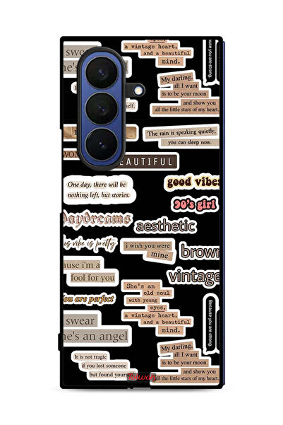 Tolwak غطاء حماية لهاتف Samsung Galaxy Z Fold7 بملصقات اقتباسات جميلة