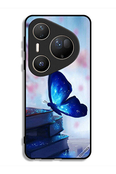 Covernex غطاء حماية فائق لهاتف هواوي بيورا 80 بتصميم فراشة جالسة على كتاب