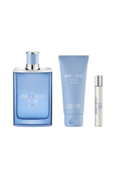 Jimmy Choo Man Aqua Eau de Toilette, Men's Gift Set-Eau de Toilette 100ml+7.5ml+Shower Gel 100ml