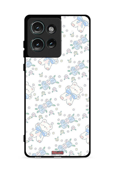 Tolwak غطاء حماية لهاتف موتورولا إيدج 50 مع أيقونة دب تيدي لطيف وزهور