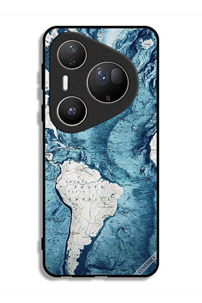 Covernex غطاء حماية لهاتف هواوي بيورا 80 ألترا برسومات خريطة فنية