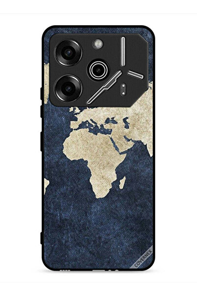 Covernex غطاء حماية لهاتف تكنو بوفا 6 برو 5G بنقشة خريطة على الجينز