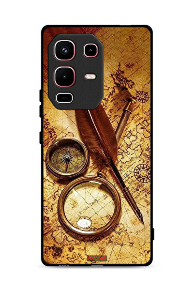 Tolwak غطاء حماية لهاتف Infinix Note 50s بتصميم بوصلة عتيقة