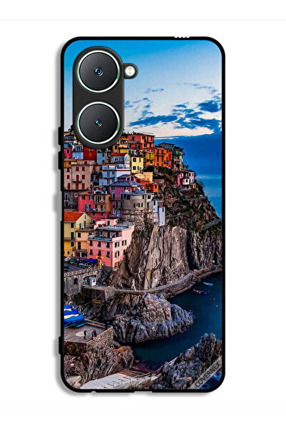 Covernex غطاء حماية لهاتف Vivo Y18i 4G بنقشة منازل ملونة على البحر