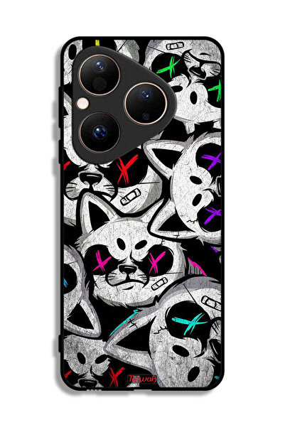 Tolwak غطاء حماية لهاتف هواوي بيورا 80 بطبعة قطط مارشميلو