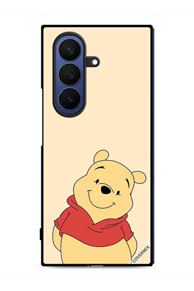 Covernex غطاء حماية لهاتف Samsung Galaxy Z Fold7 بتصميم الدب في وضع السعادة