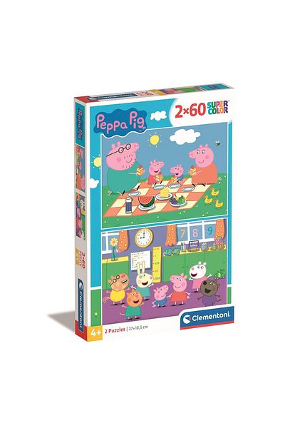Peppa Pig Peppa Pig Picnic and School Puzzle Clementoni 2x60 pieces