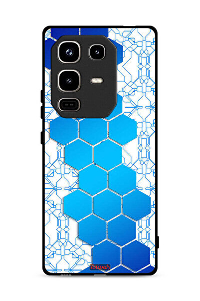 Tolwak غطاء حماية لهاتف Infinix Note 50 Pro 4G بنمط شبكة أيقونات سداسية الشكل