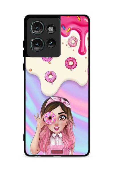 Tolwak غطاء حماية لهاتف موتورولا إيدج 50 يحمل صورة دونات