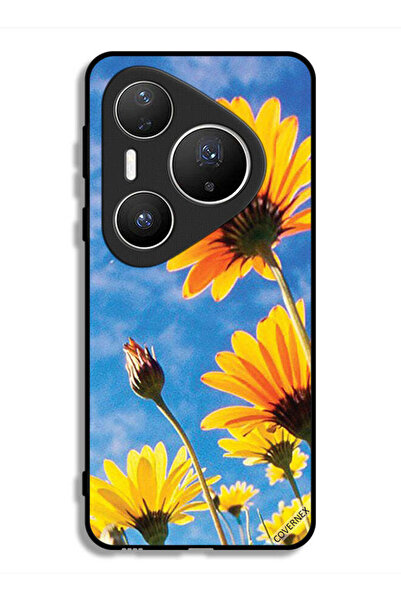 Covernex غطاء حماية لهاتف هواوي بيورا 80 برو - زهور عباد الشمس