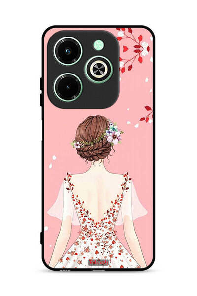 Tolwak غطاء حماية لهاتف Infinix Hot 40i 4G برسومات فتاة واقفة