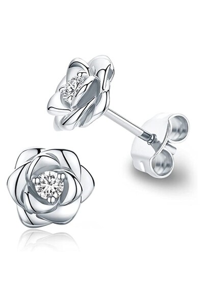 Choice1 E2227 Huitan Rose Flowers Stud Earrings Women 4 Metal Colors Exquisit...