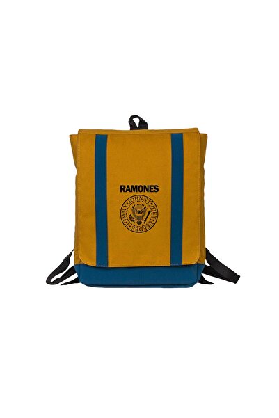 Z zepplin Ramones Look Out Below Yellow Backpack