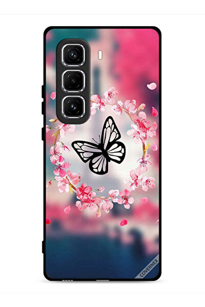 Covernex غطاء حماية لهاتف Infinix Hot 50 Pro 4G بتصميم فراشة وحلقة زهور