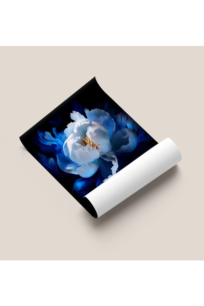 Rosaart Frameless Poster, Digital Printing, Blue and White Peony, Office Living Room Decoration, Poster