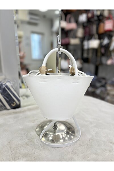 nura Beyaz Kadın Mng Kova El Ve Omuz Çantası