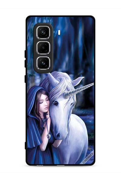 Covernex غطاء حماية لهاتف Infinix Hot 50 Pro 4G بنقشة فتاة وحيد القرن المحبوبة
