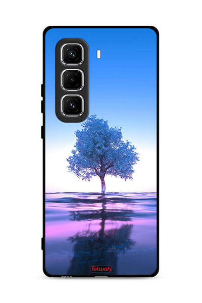 Tolwak غطاء حماية لهاتف Infinix Hot 50 Pro 4G بتصميم شجرة نيون وانعكاس مائي و...