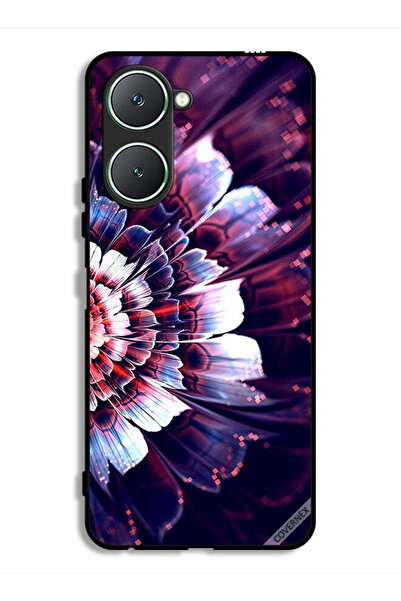 Covernex غطاء حماية لهاتف Vivo Y18i 4G مزين بزهرة كبيرة عاكسة على الجانب الأيسر