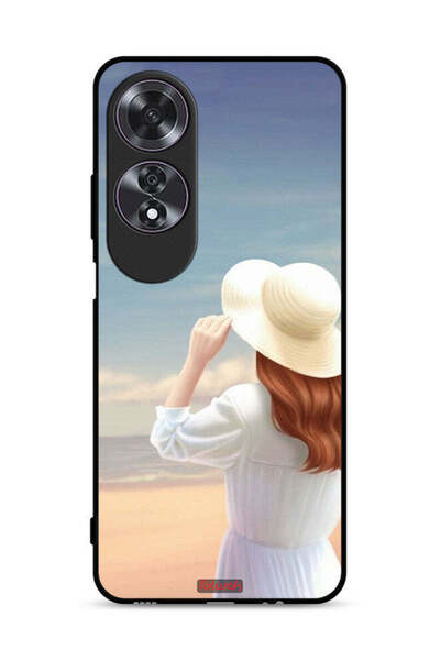 Tolwak غطاء حماية لهاتف Oppo A60 بطبعة فتاة واقفة