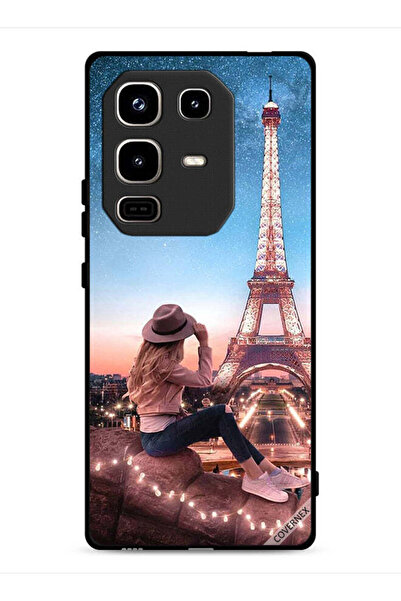 Covernex غطاء حماية لهاتف Infinix Note 50 Pro 4G بتصميم فتاة القبعة وبرج إيفل