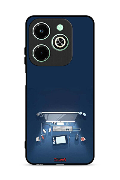 Tolwak غطاء حماية لجهاز Infinix Hot 40i 4G بتصميم فني لمكتب الكمبيوتر