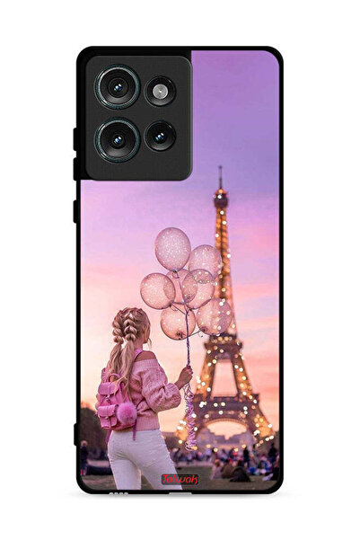 Tolwak غطاء حماية لهاتف موتورولا إيدج 50 بطبعة فتاة تحمل بالونات