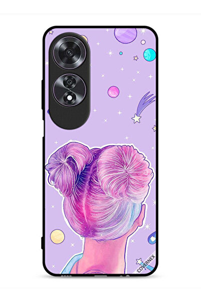 Covernex غطاء حماية لهاتف Oppo A60 برسومات فتاة ونجوم الفضاء