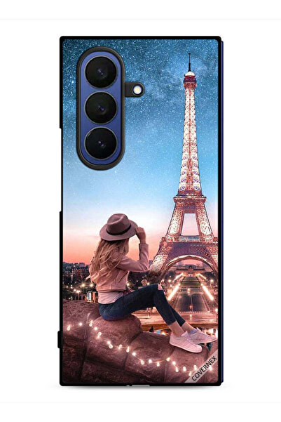 Covernex غطاء حماية لهاتف Samsung Galaxy Z Fold7 بتصميم فتاة القبعة وبرج إيفل