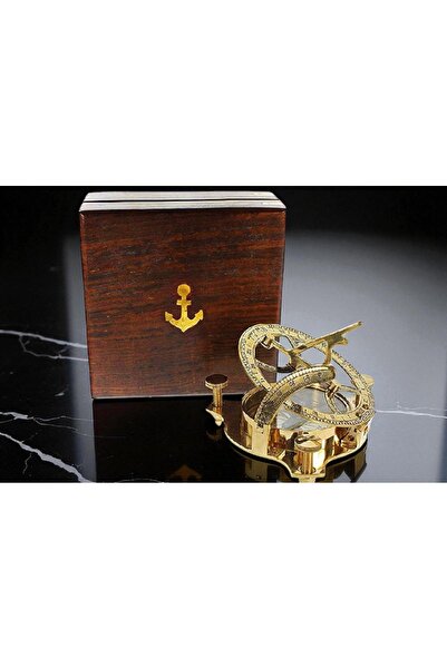 Kuzey Tacı Decorative Antique Style Sun Clock & Compass Set Special Design Vip Original