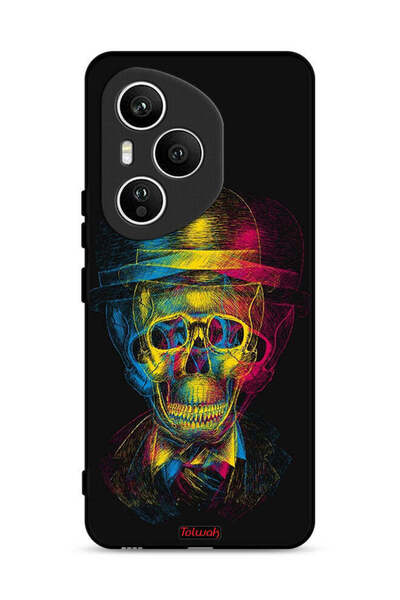 Tolwak غطاء حماية لهاتف Honor 400 Pro بتصميم جمجمة وقبعة ملونة وفن خيالي