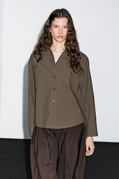 Massimo Dutti Dikiş detaylı %100 pamuklu gömlek