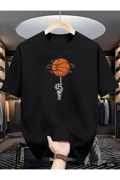 fukuza Φαρδύ μαύρο μπλουζάκι Oversize