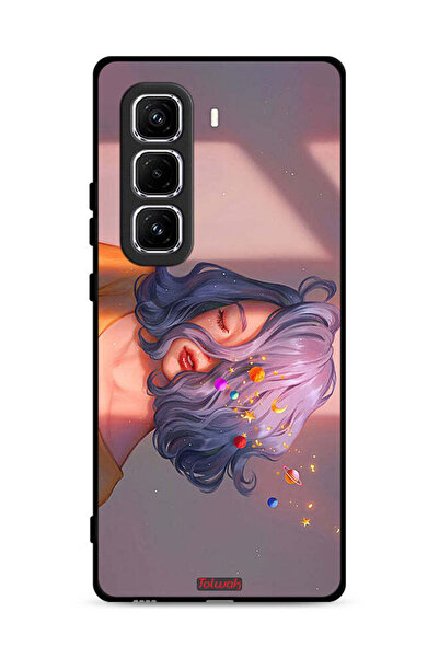 Tolwak Infinix Hot 50 Pro 4G Protective Case Cover Girl And Space Art