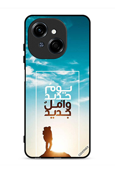Covernex غطاء حماية لهاتف تكنو سبارك جو 1 4G يوم جديد أمل جديد باللغة العربية