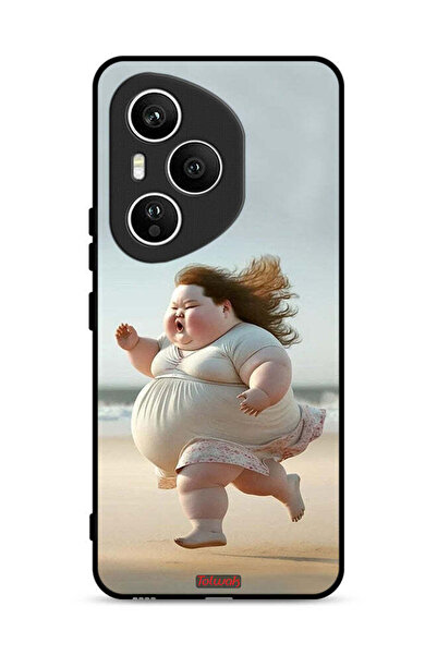 Tolwak غطاء حماية لهاتف Honor 400 Pro بتصميم فتاة سمينة تركض