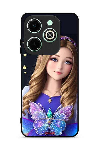 Tolwak غطاء حماية لهاتف Infinix Hot 40i 4G بطبعة فتاة فراشة لطيفة