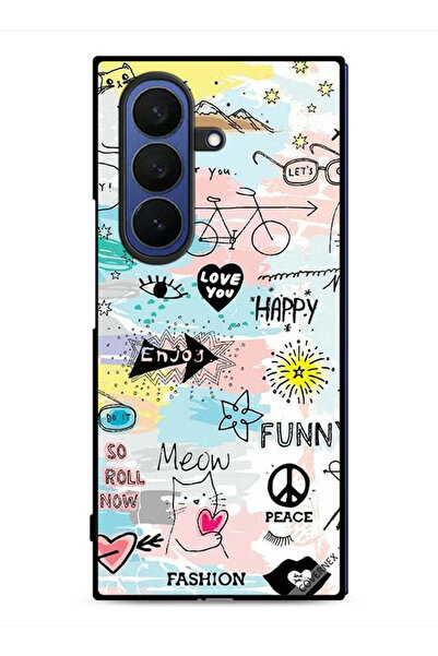 Covernex غطاء حماية لهاتف Samsung Galaxy Z Fold7 بتصميم Doodle Meow Enjoy