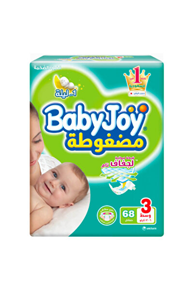 BabyJoy حفاضات بيبي جوي المضغوطة الماسية للأطفال، متوسطة الحجم، من 6 إلى 12 ك...