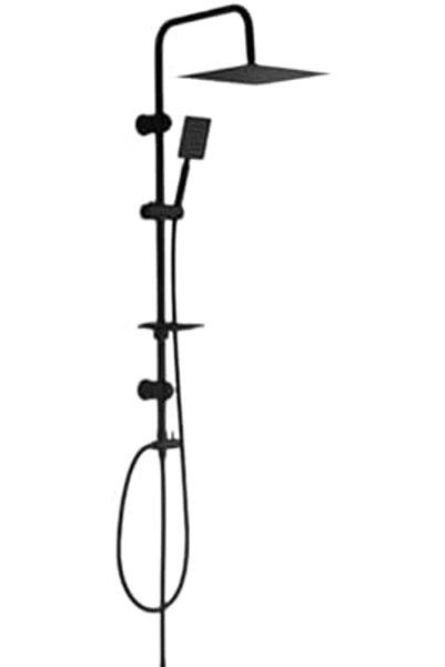 Shulze German Schult Shower Set, Complete with Overhead and Handheld Head, Black