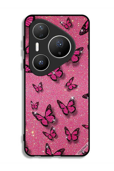 Covernex غطاء حماية لهاتف هواوي بيورا 80 برو بلس برسومات لامعة وفراشات