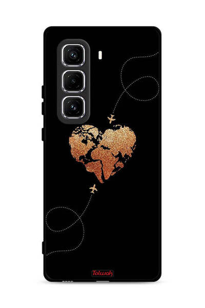 Tolwak غطاء حماية لهاتف Infinix Hot 50 Pro 4G بطبعة طائرات تلامس القلب
