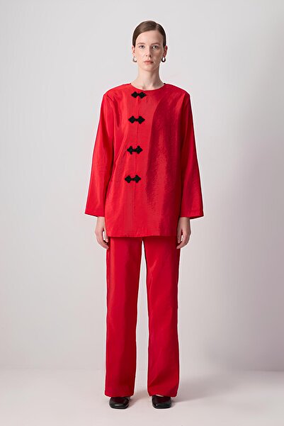 Touche Kırmızı Tunik Pantolon Kupra Takım mkn4004