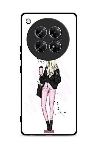 Tolwak غطاء حماية لهاتف Infinix Zero 40، رسم فتاة تحمل كوب قهوة