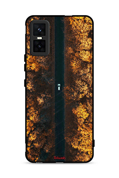 Tolwak غطاء حماية لهاتف Infinix GT 30 Pro بتصميم طريق في أشجار الخريف