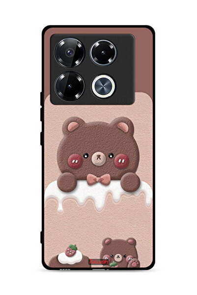 Tolwak غطاء حماية لهاتف Infinix Note 40 Pro 5G بتصميم دب الفراولة