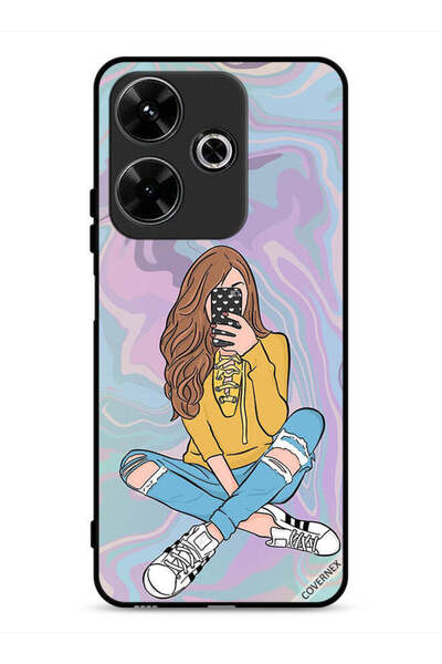 Covernex غطاء حماية لهاتف شاومي ريدمي 13 4G، صورة فتاة تلتقطها